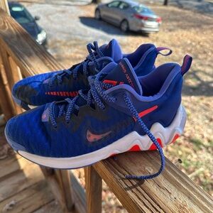 Youth Blue and Orange/Red NIKE Athletic Shoes